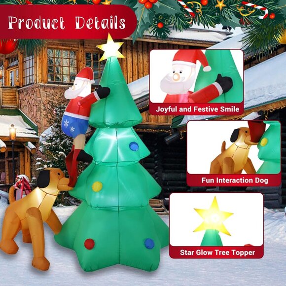 NEW 4FT Christmas Inflatable Santa Claus with Candy Cane, LED Lights - Picture 3 of 5